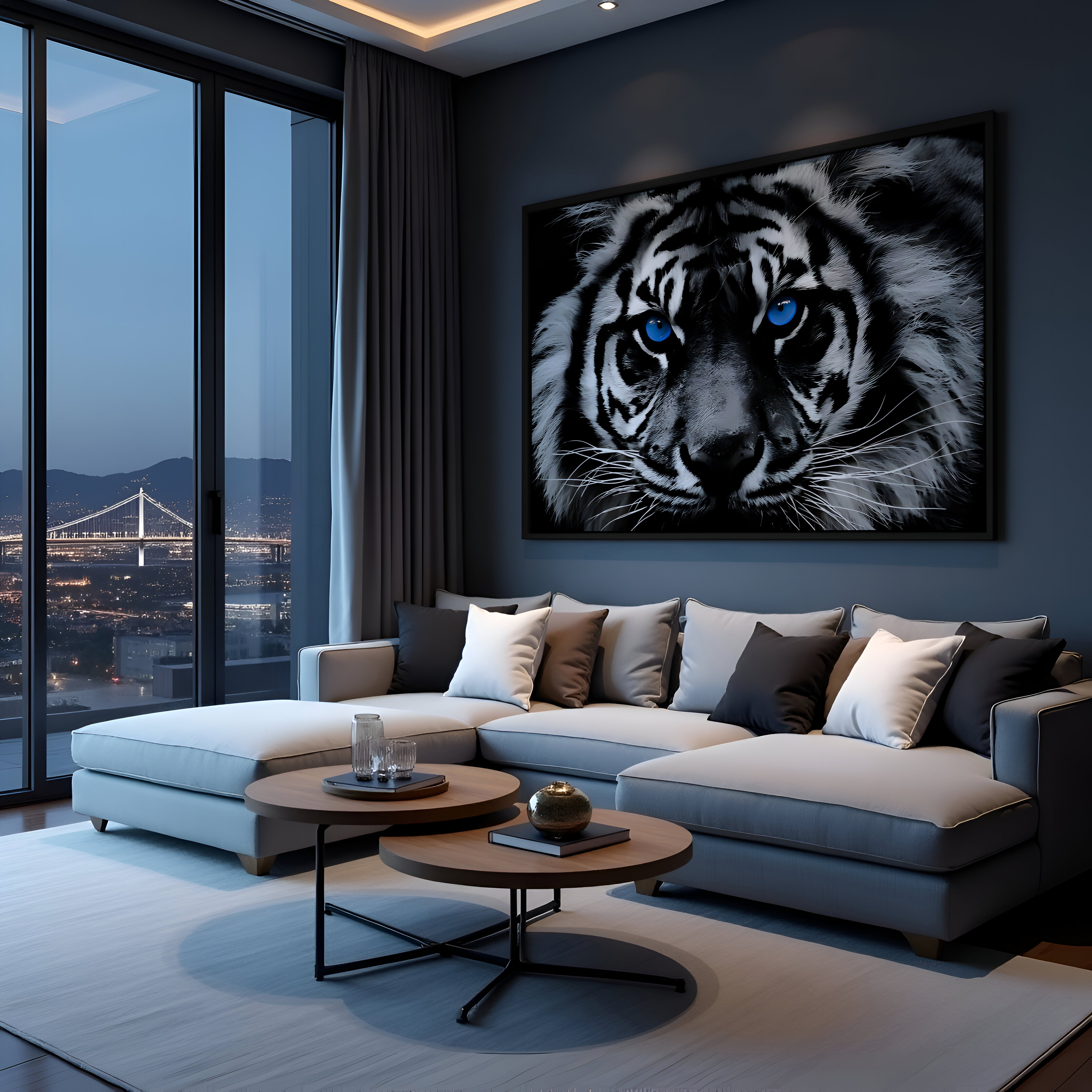 Blue Eyes Tiger Canvas