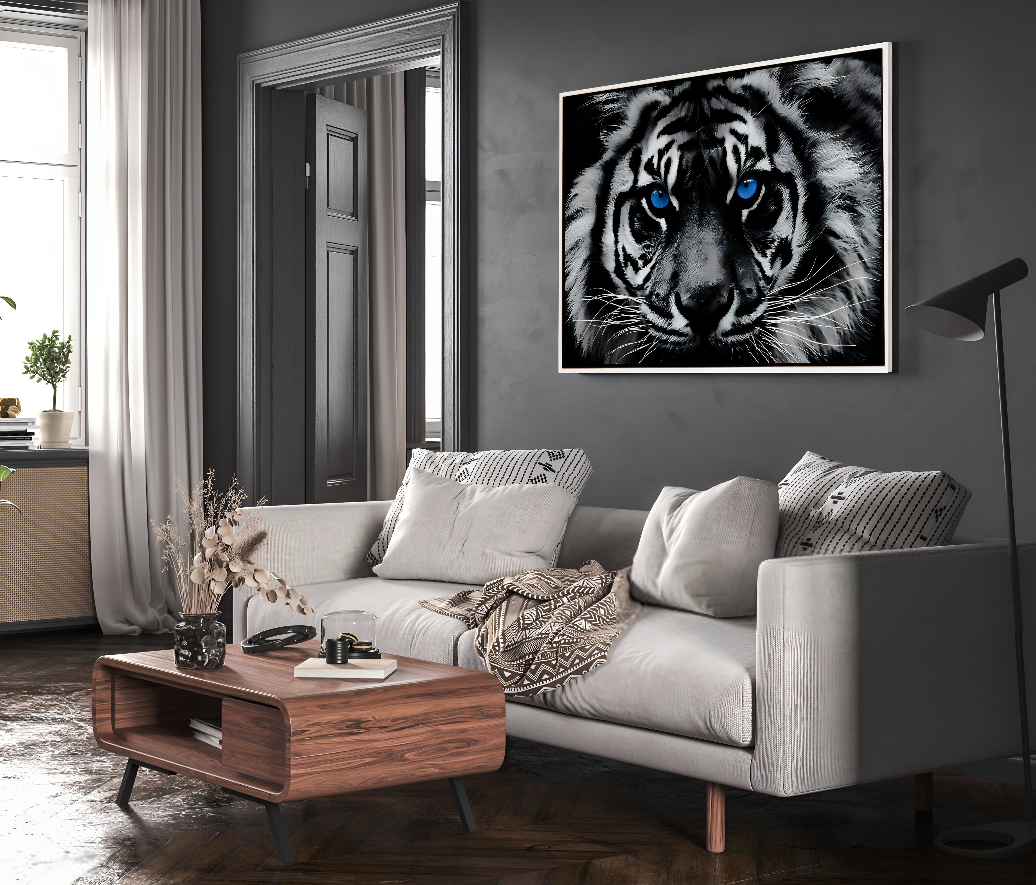 Blue Eyes Tiger Canvas