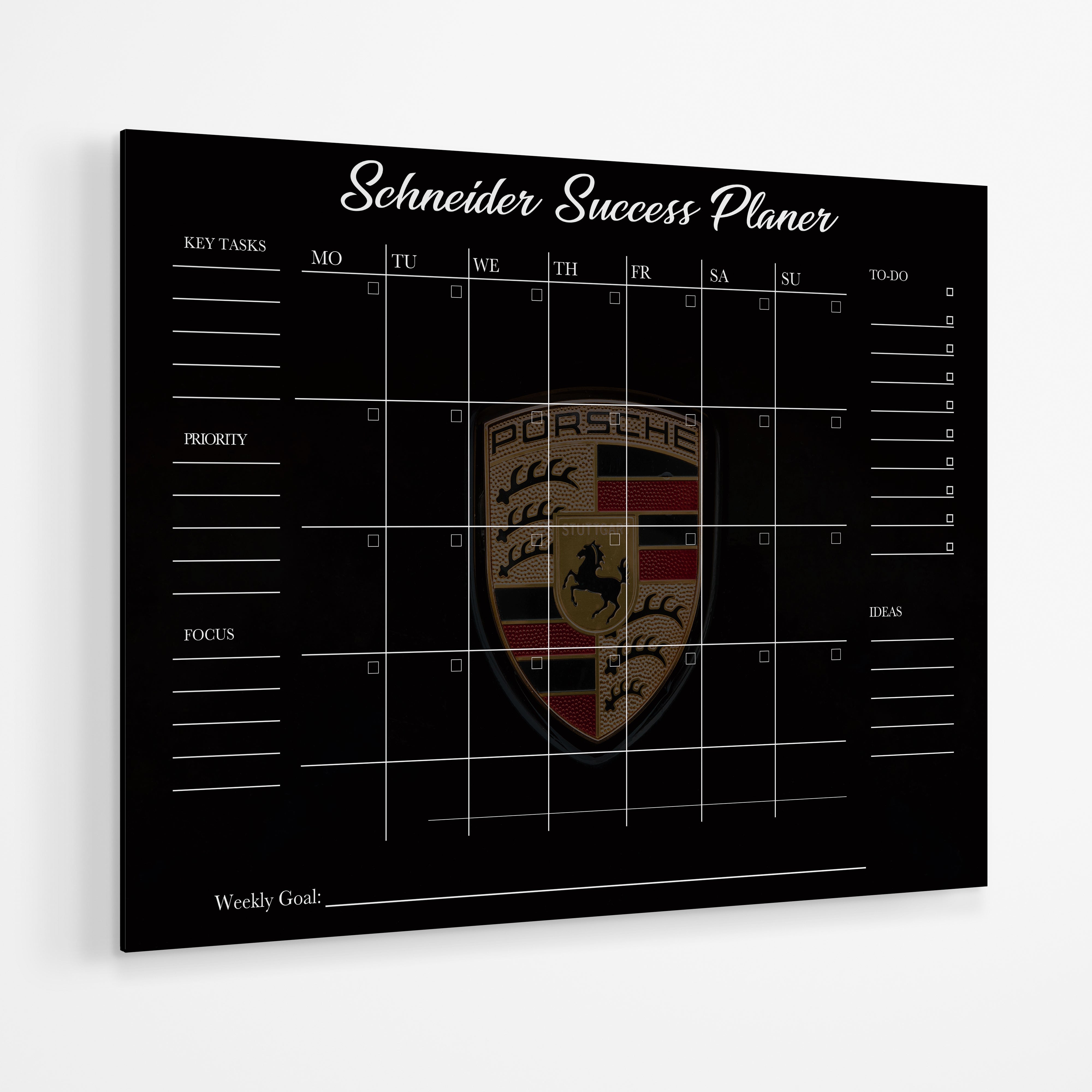 Personalized Weekly Planner made of Acrylic Glass - Luxury Car Logo