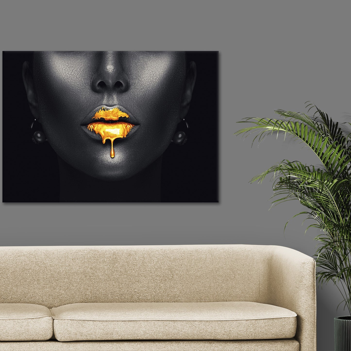 Woman With Golden Lips