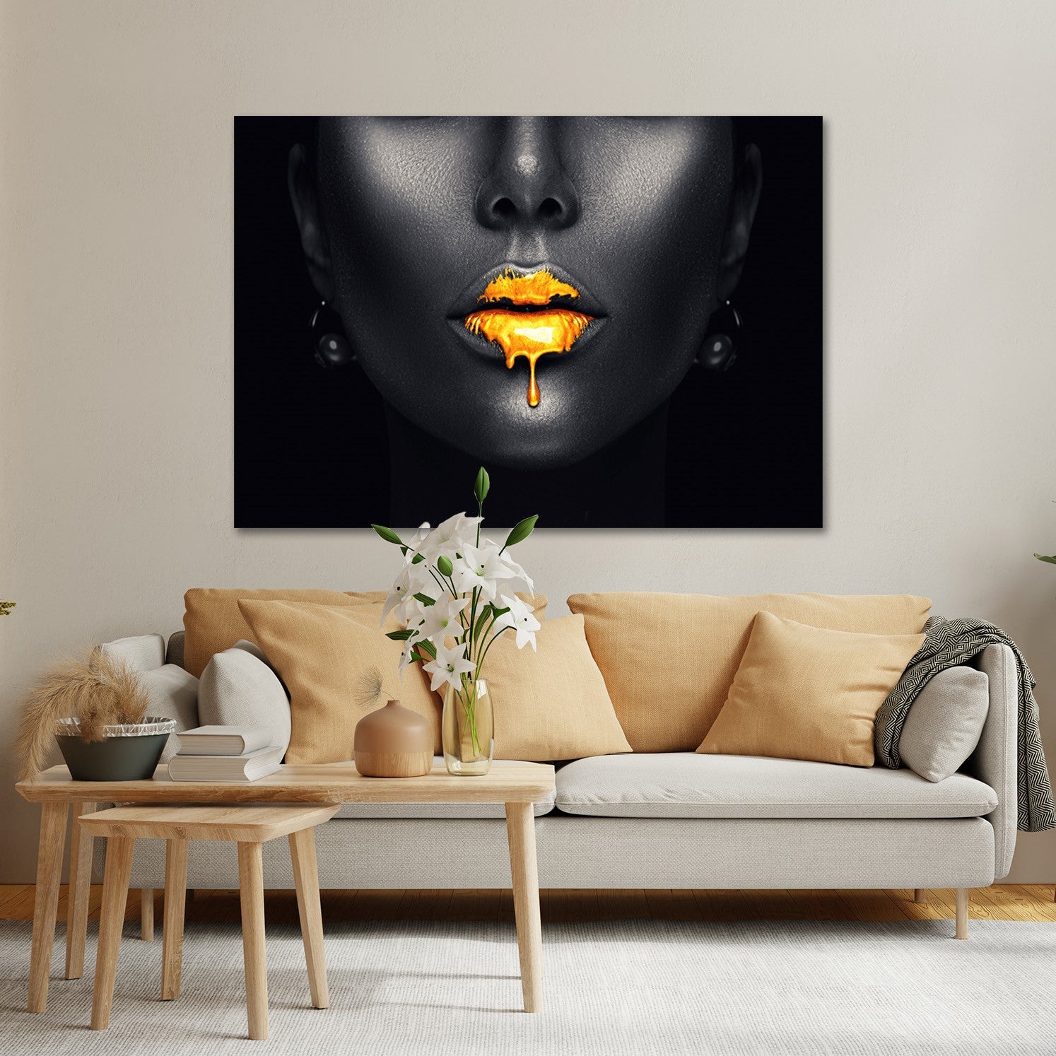Woman With Golden Lips