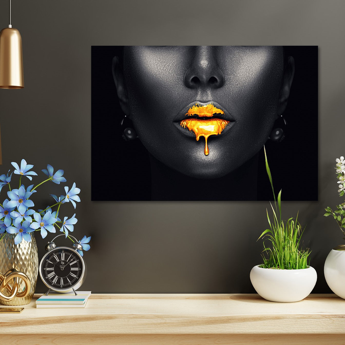 Woman With Golden Lips