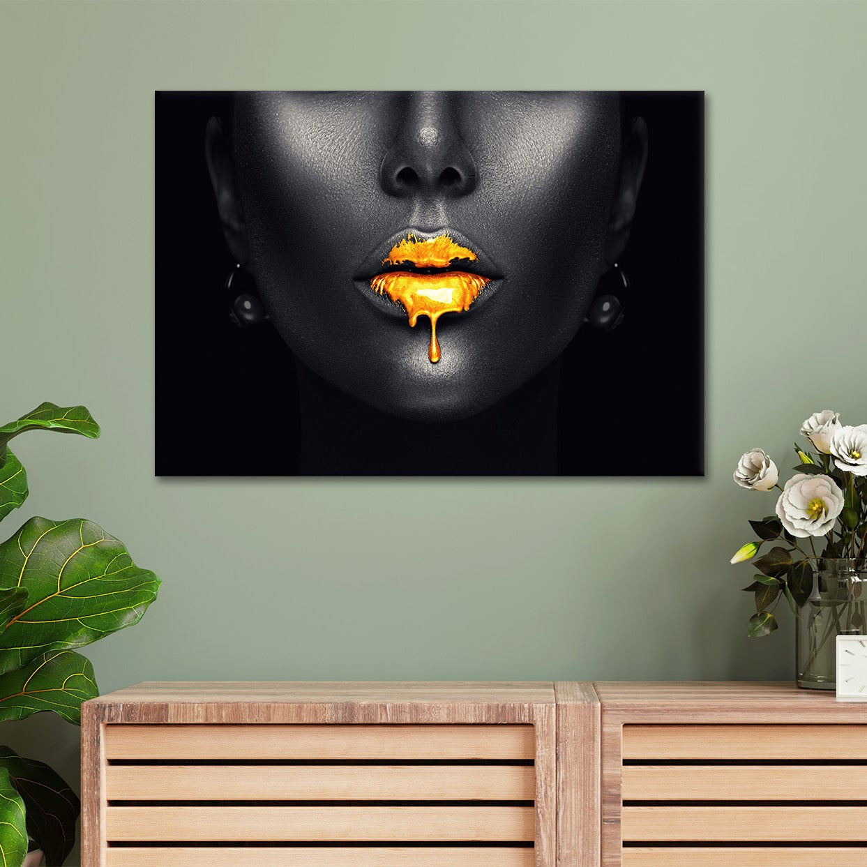 Woman With Golden Lips