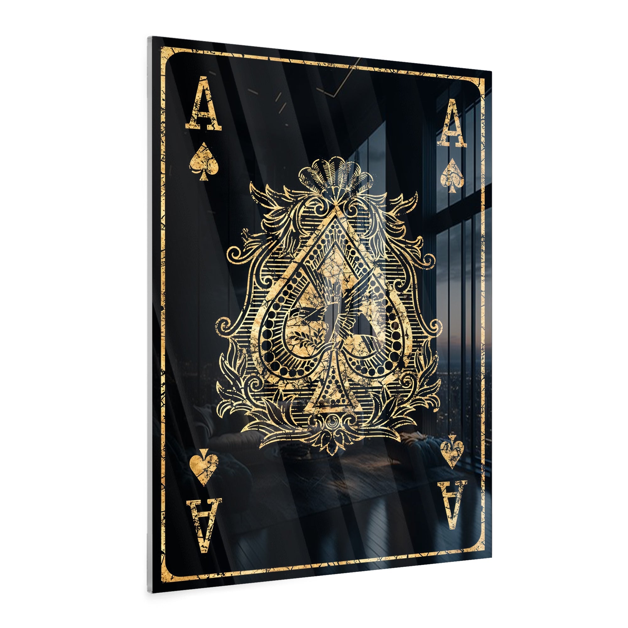 Golden Ace of Spades Acrylglas Wandbild