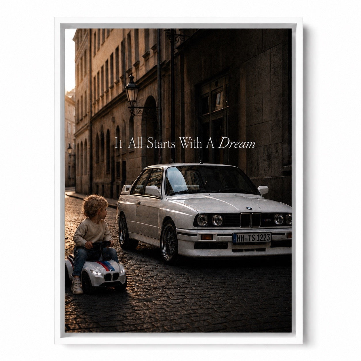 It All Starts With A Dream Leinwand weißer Rahmen