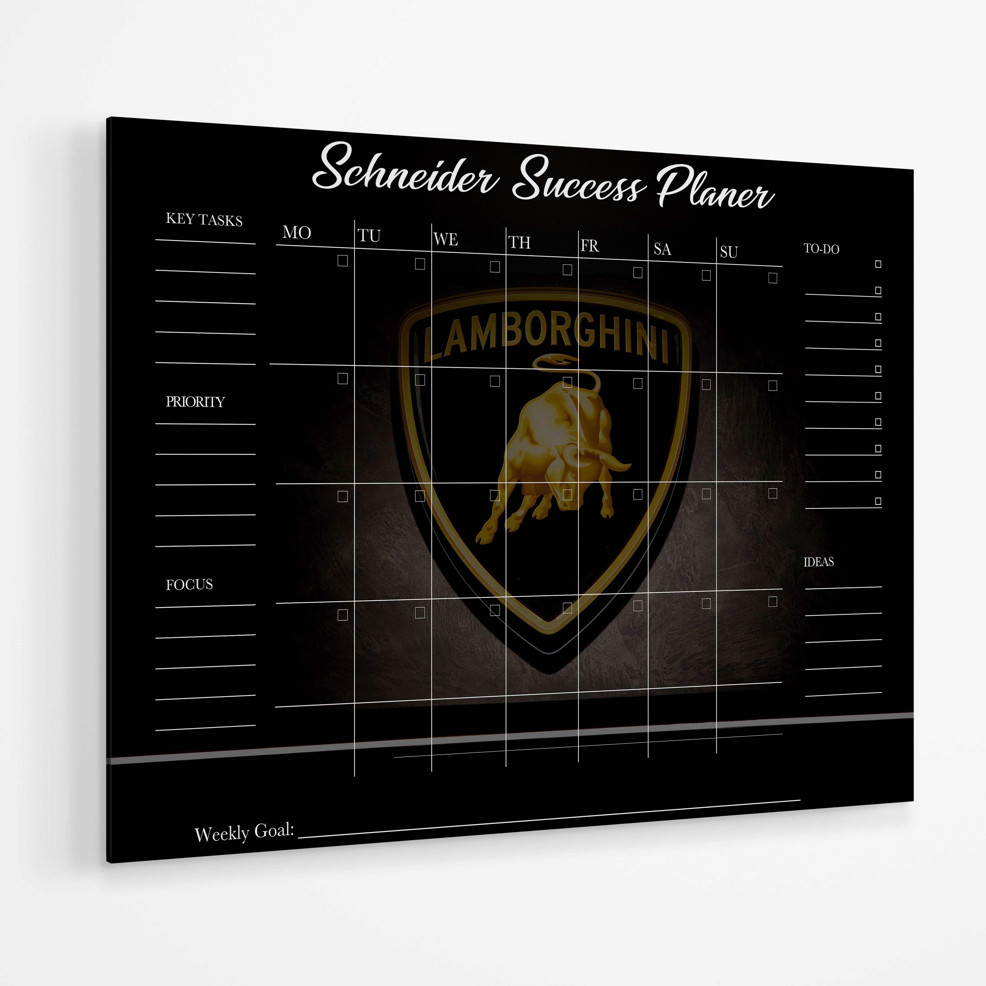 Personalisierter Wochenplaner aus Acrylglas - Luxury Car Logo
