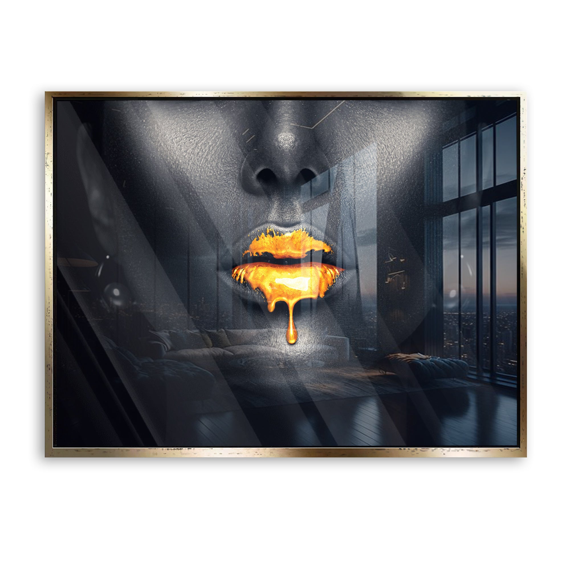 Woman With Golden Lips 