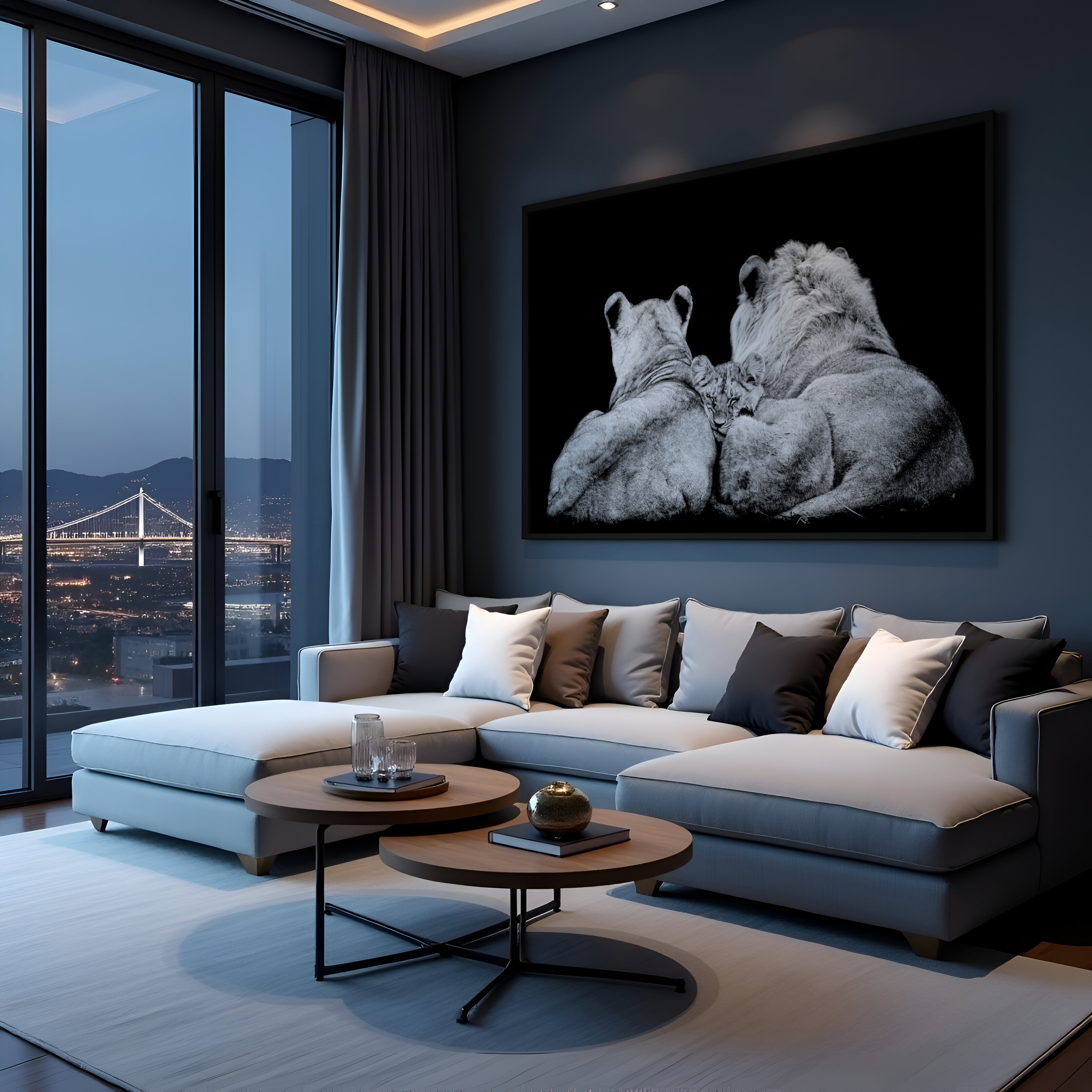 Lion Family Lying 