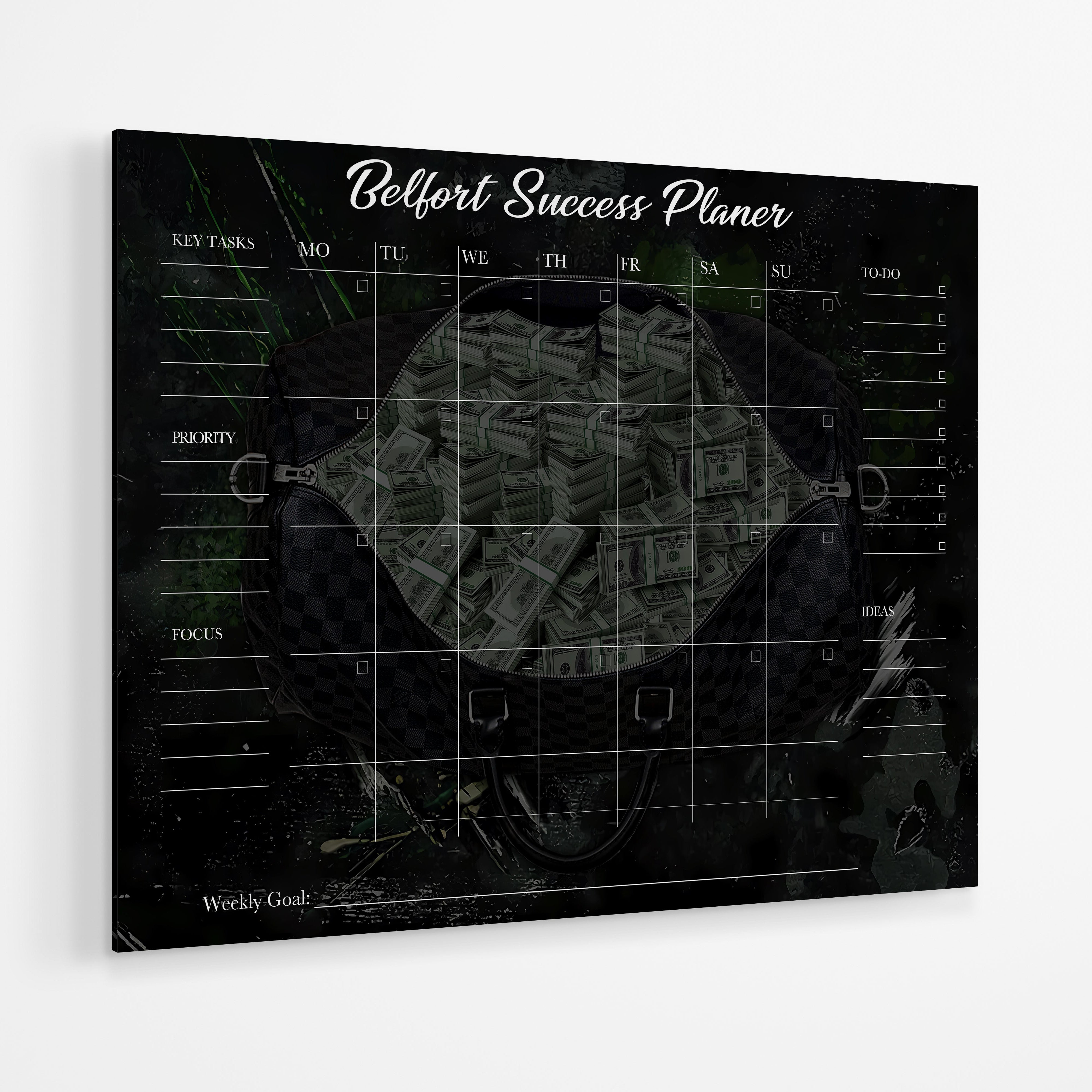 Personalized Weekly Planner made of Acrylic Glass - Money Bag