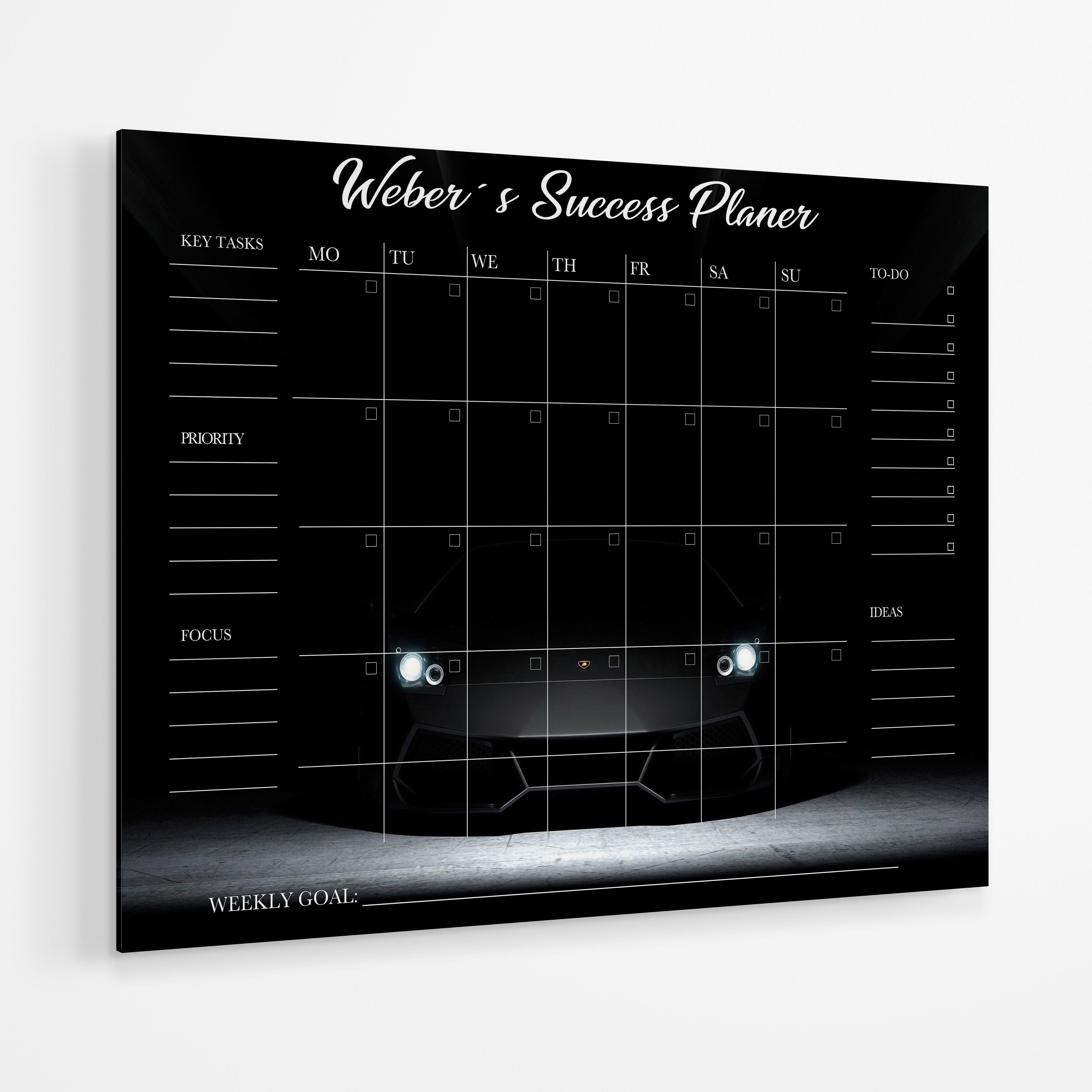 Personalized Weekly Planner made of Acrylic Glass - Luxury Car