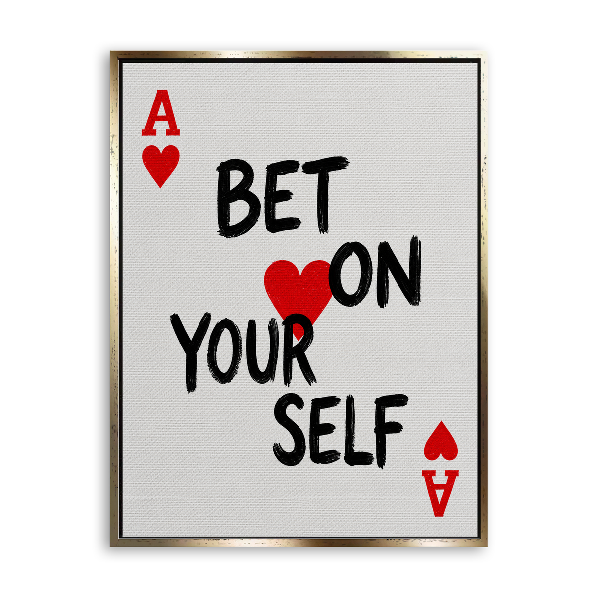 Bet on Yourself - Leinwand Gold