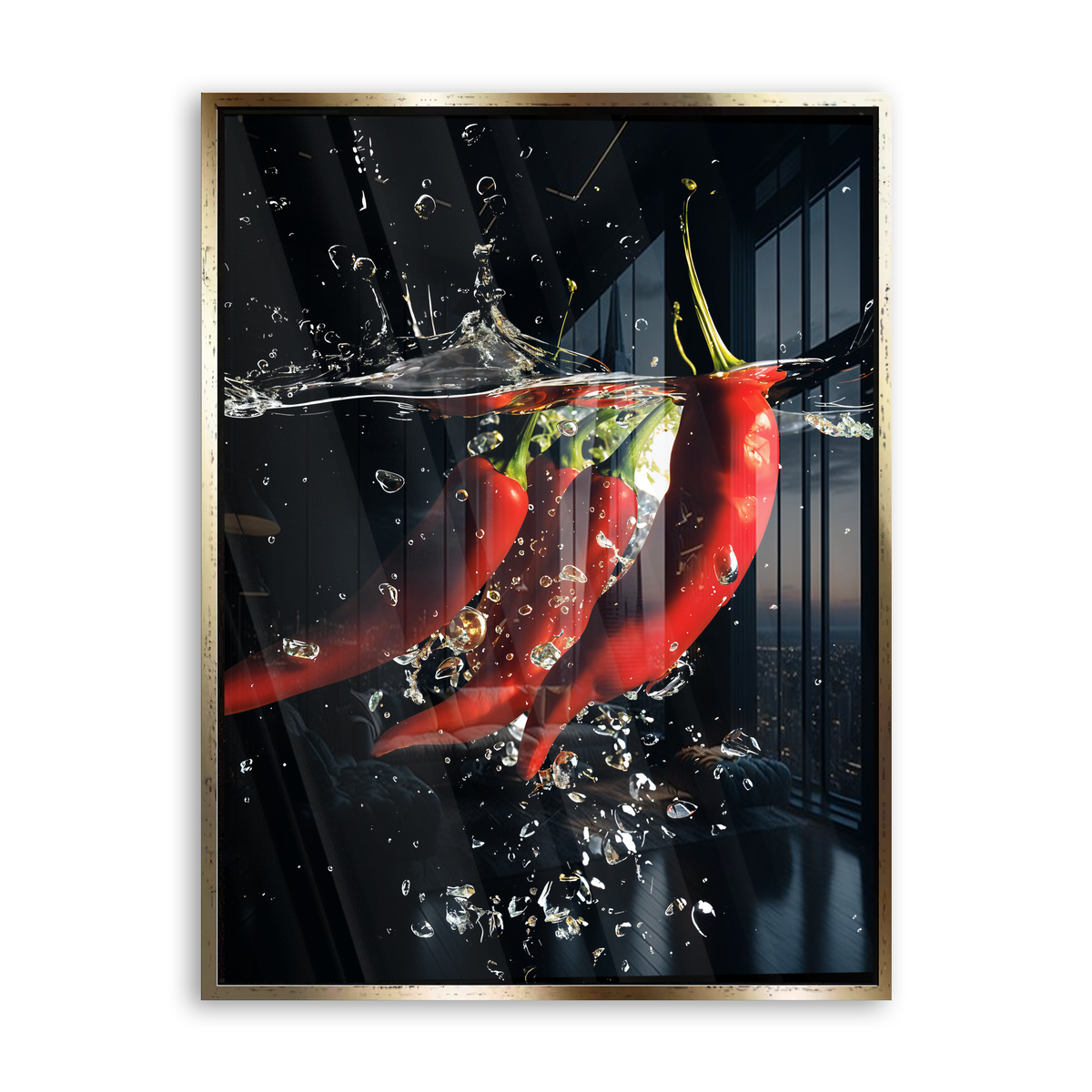 Chili Splash - Acrylglas Gold