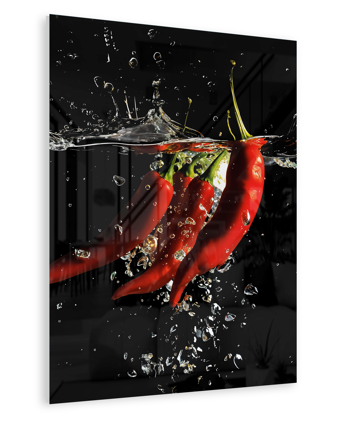 Chili Splash - Acrylglas Ohne Rahmen