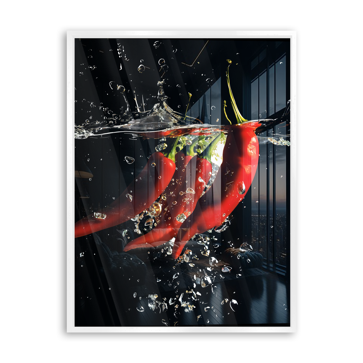 Chili Splash - Acrylglas Weiß
