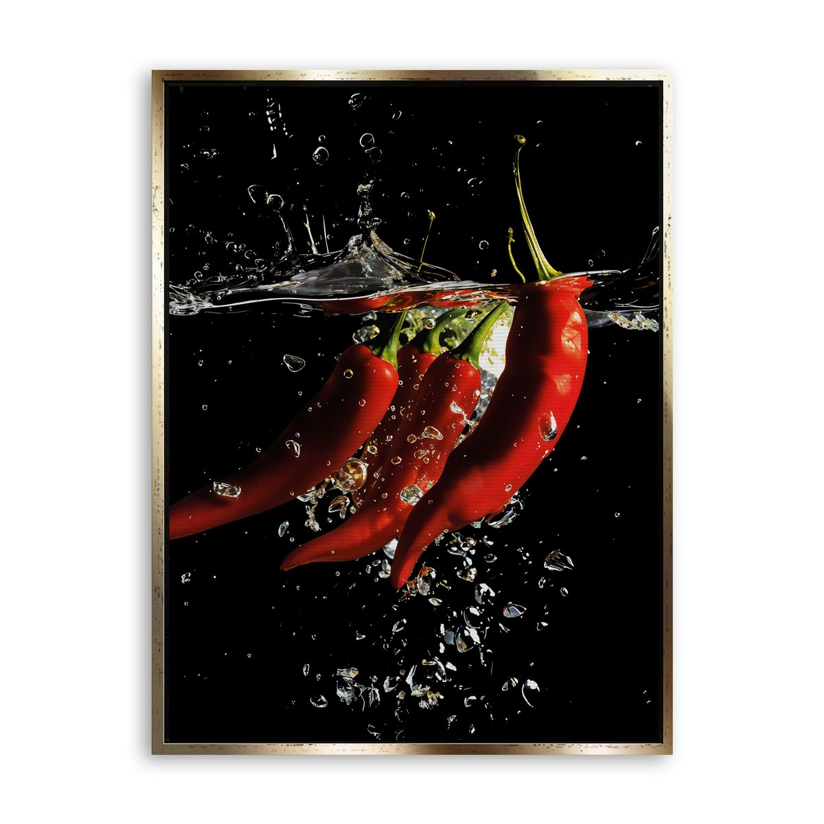 Chili Splash - Leinwand Gold