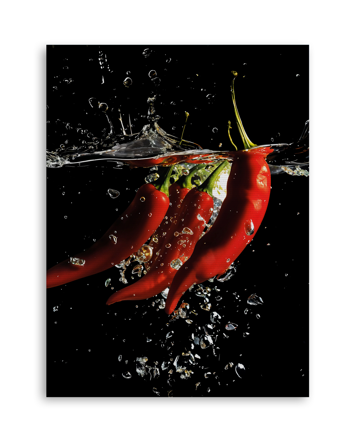 Chili Splash - Leinwand Ohne Rahmen