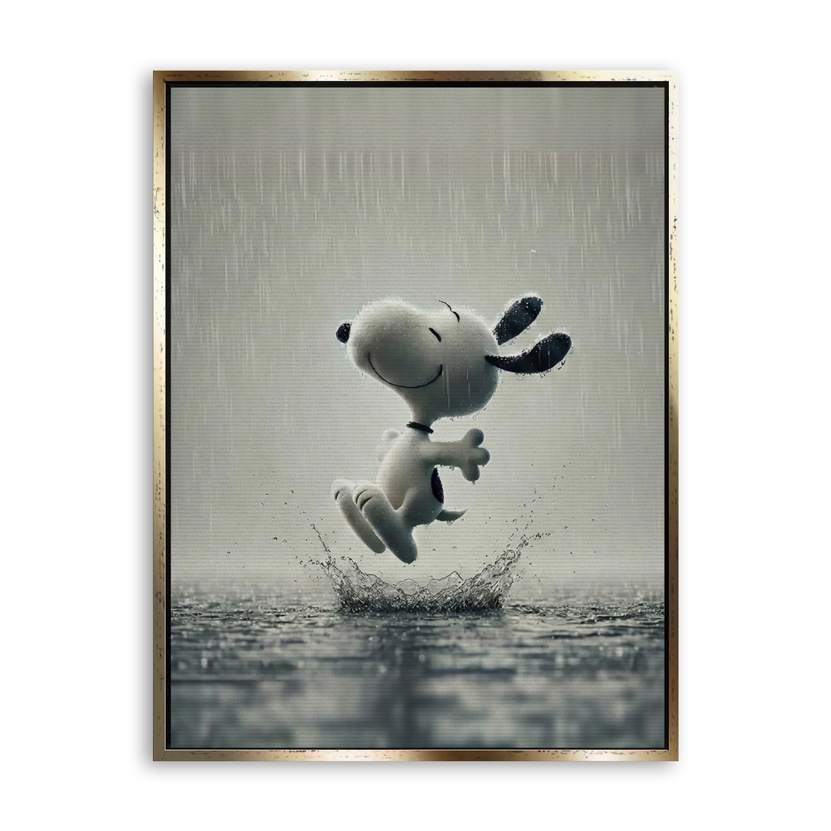 Dancing in the Rain - Leinwand Gold