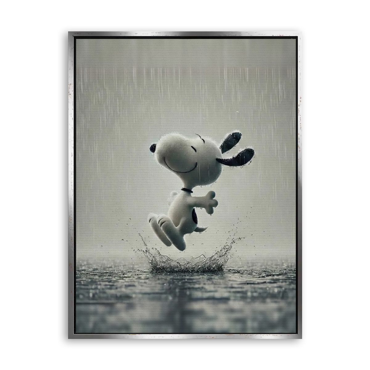 Dancing in the Rain - Leinwand Silber