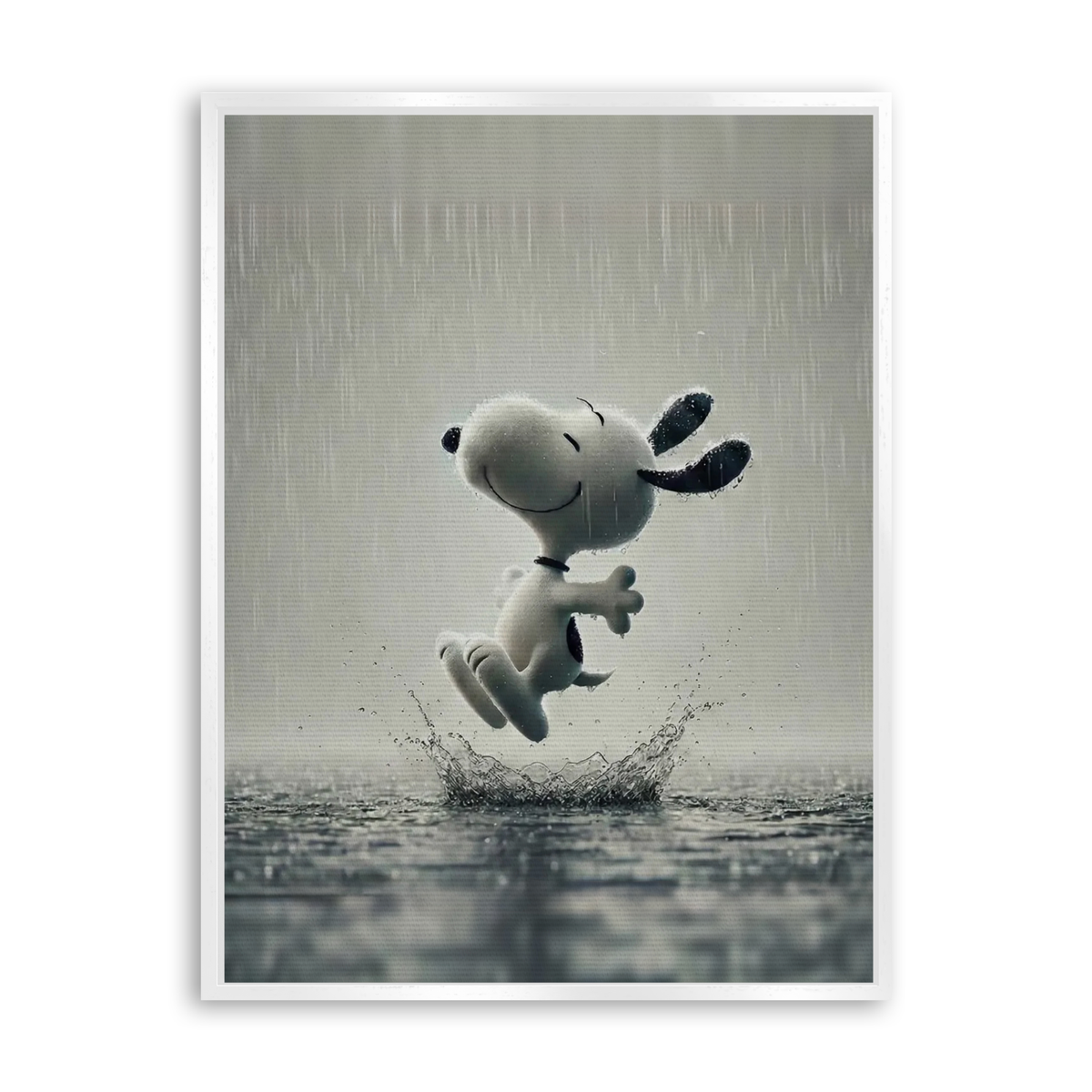 Dancing in the Rain - Leinwand Weiß