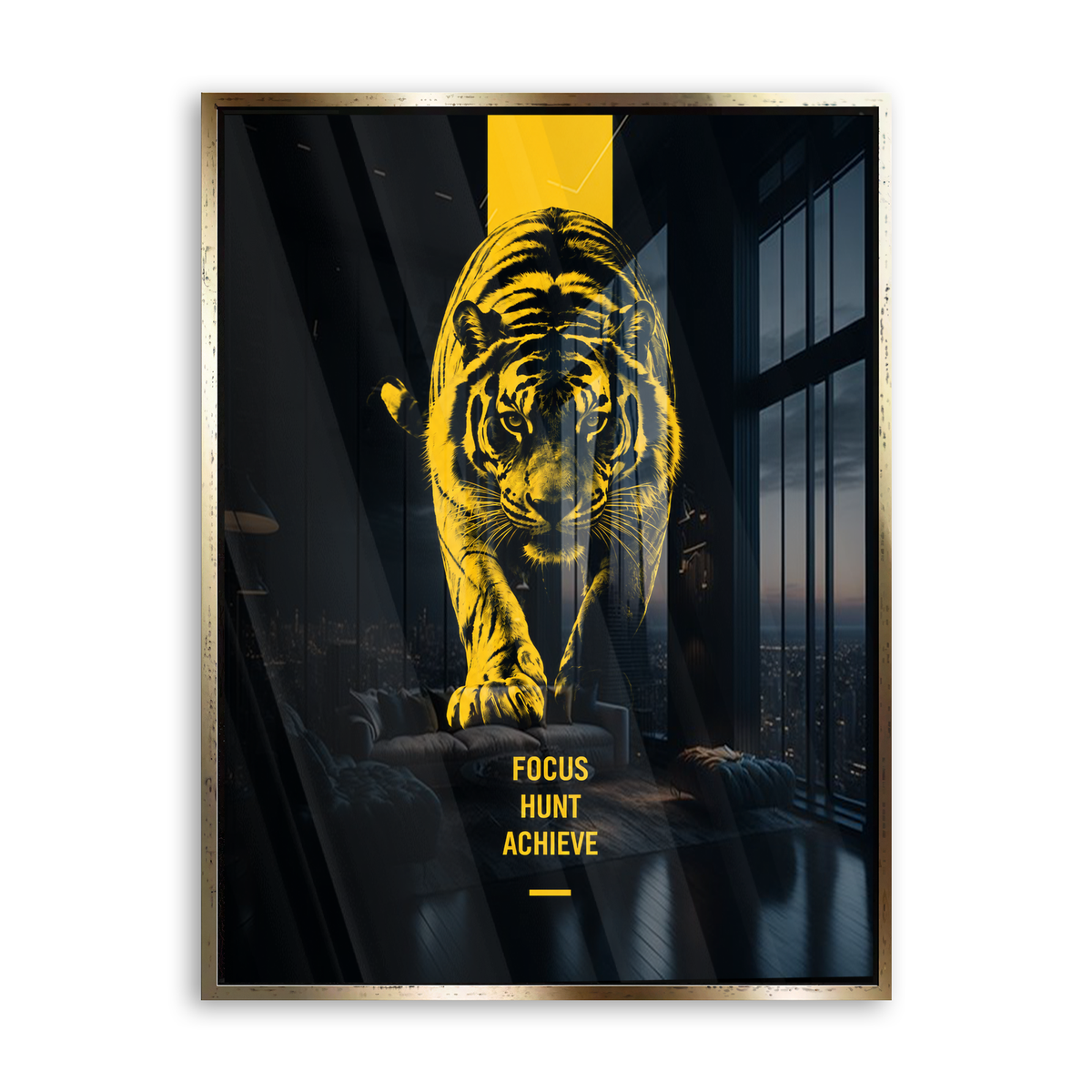 Focus Hunt Achieve - Acrylglas Gold