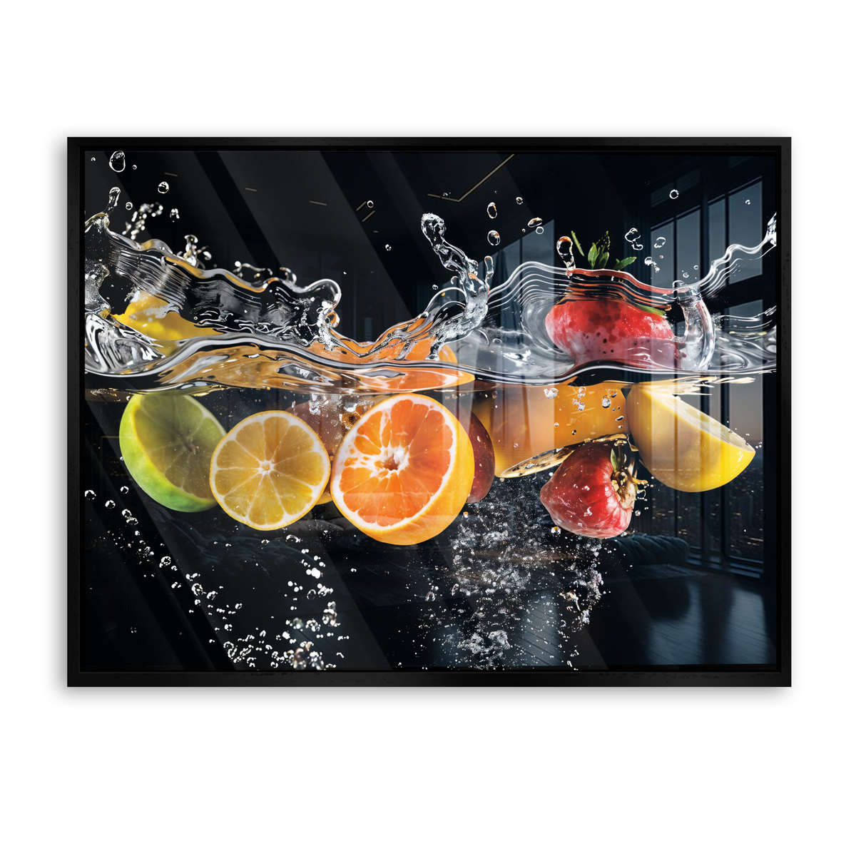 Fruit Splash - Acrylglas Schwarz