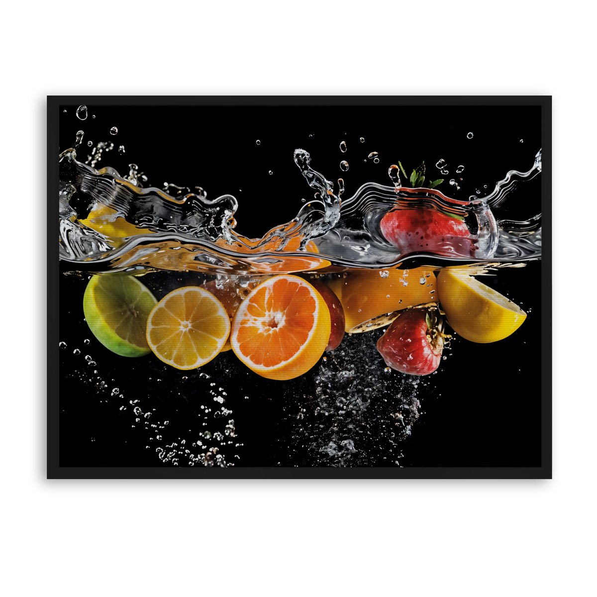 Fruit Splash - Leinwand Schwarz