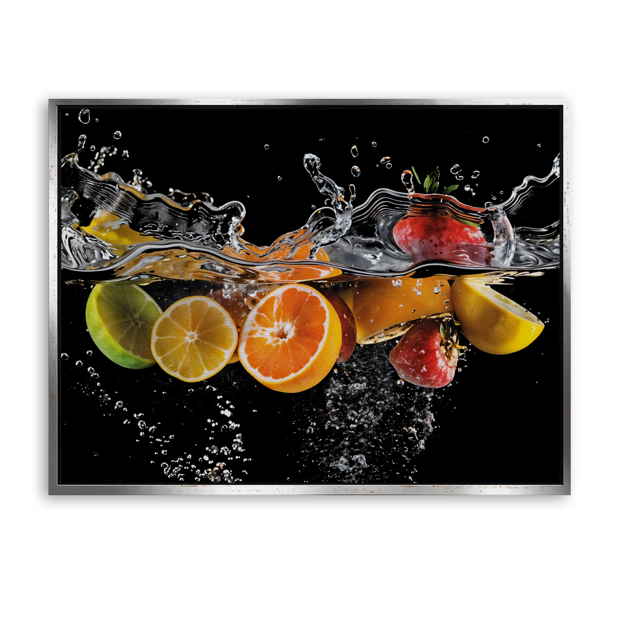 Fruit Splash - Leinwand Silber