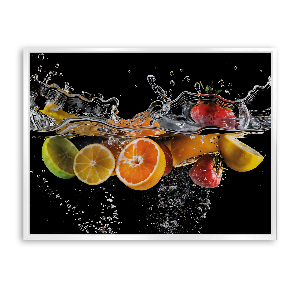 Fruit Splash - Leinwand Weiß