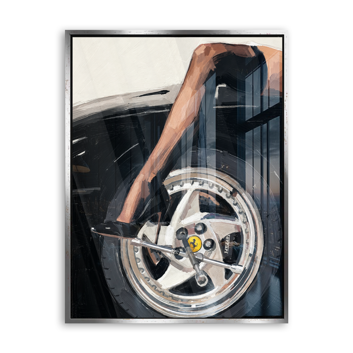 Leg Ferrari Acrylglas Silber