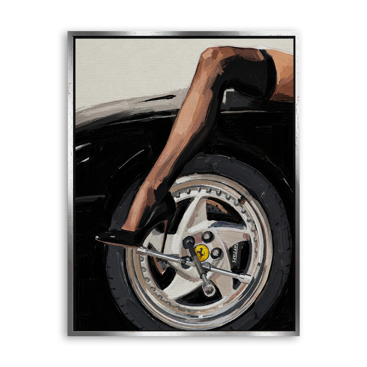 Leg Ferrari Leinwand Silber