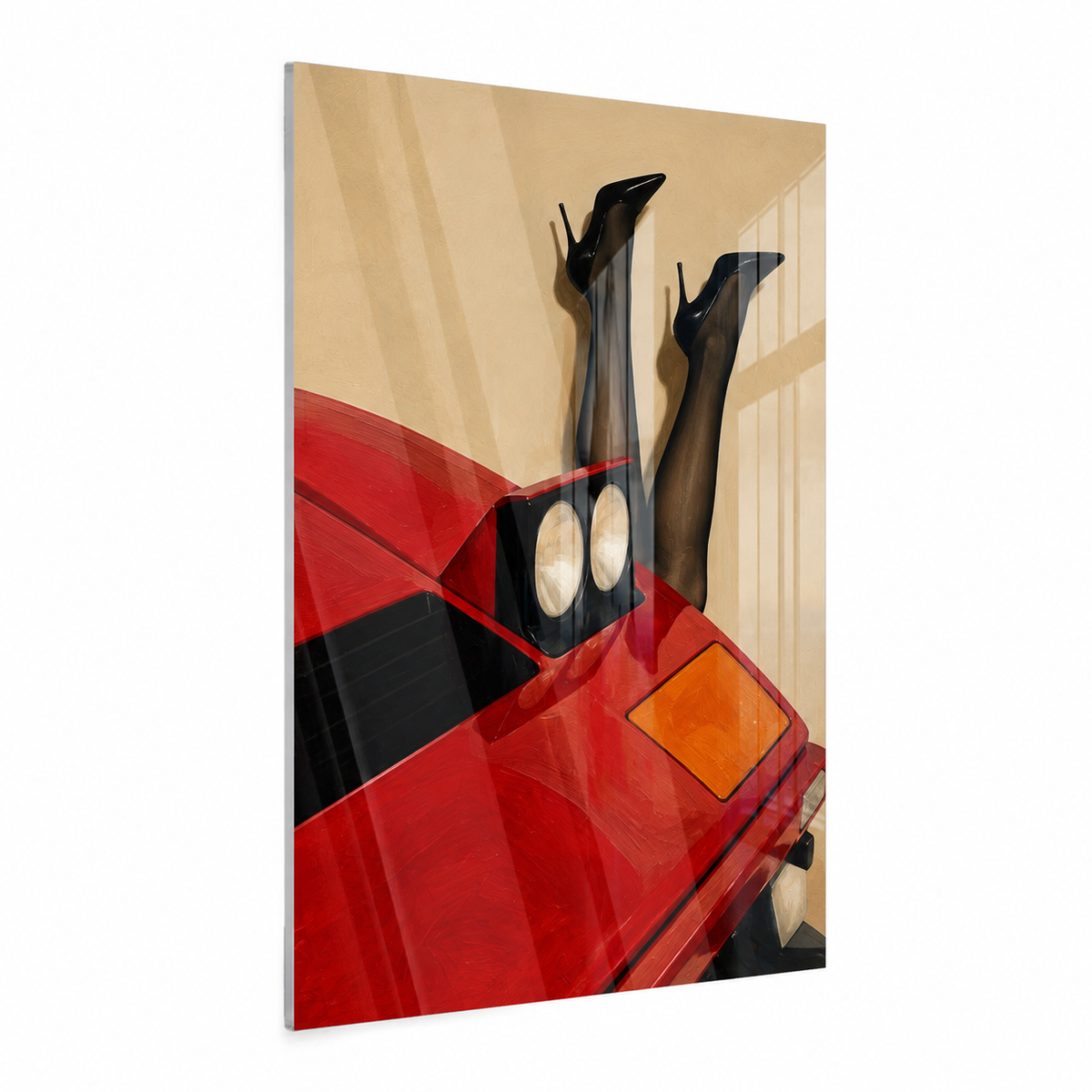 Leg Red Ferrari Acrylglas Ohne Rahmen