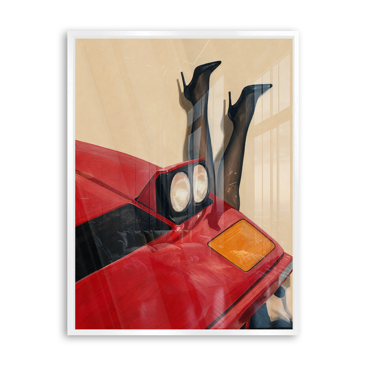 Leg Red Ferrari Acrylglas Weiß