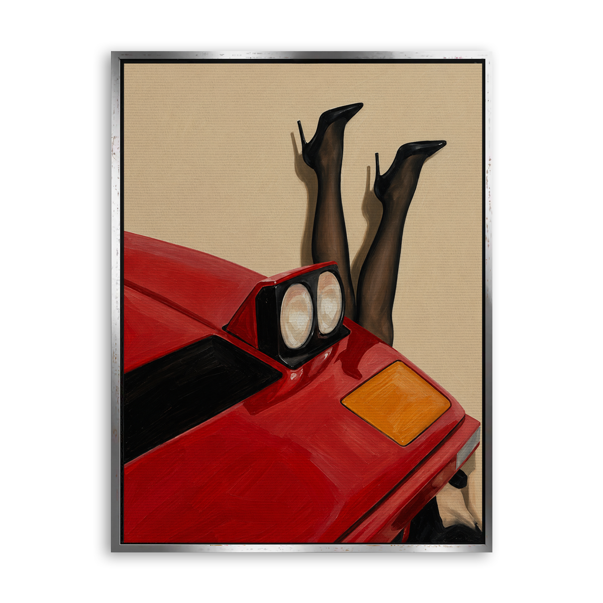 Leg Red Ferrari Leinwand Silber