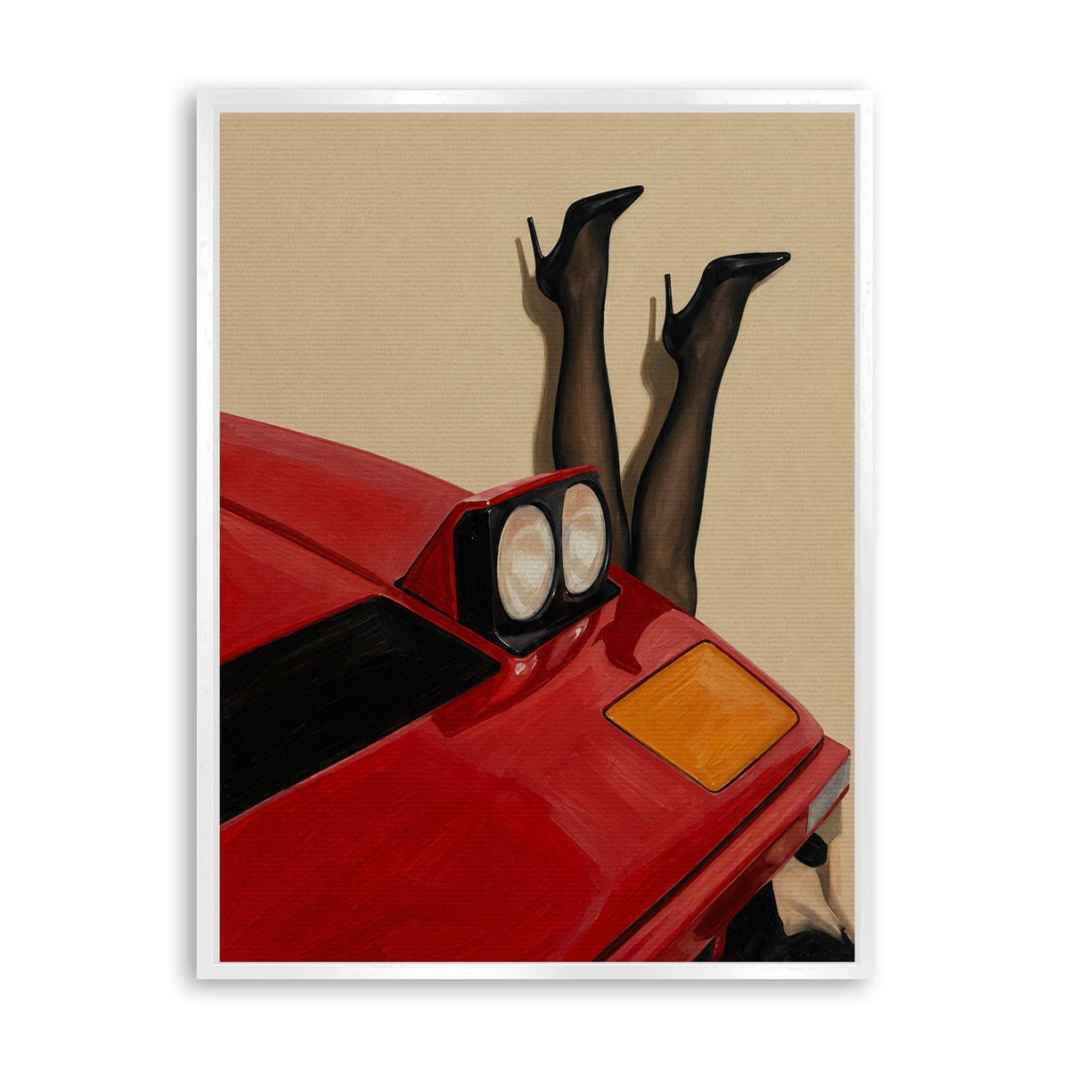 Leg Red Ferrari Leinwand Weiß