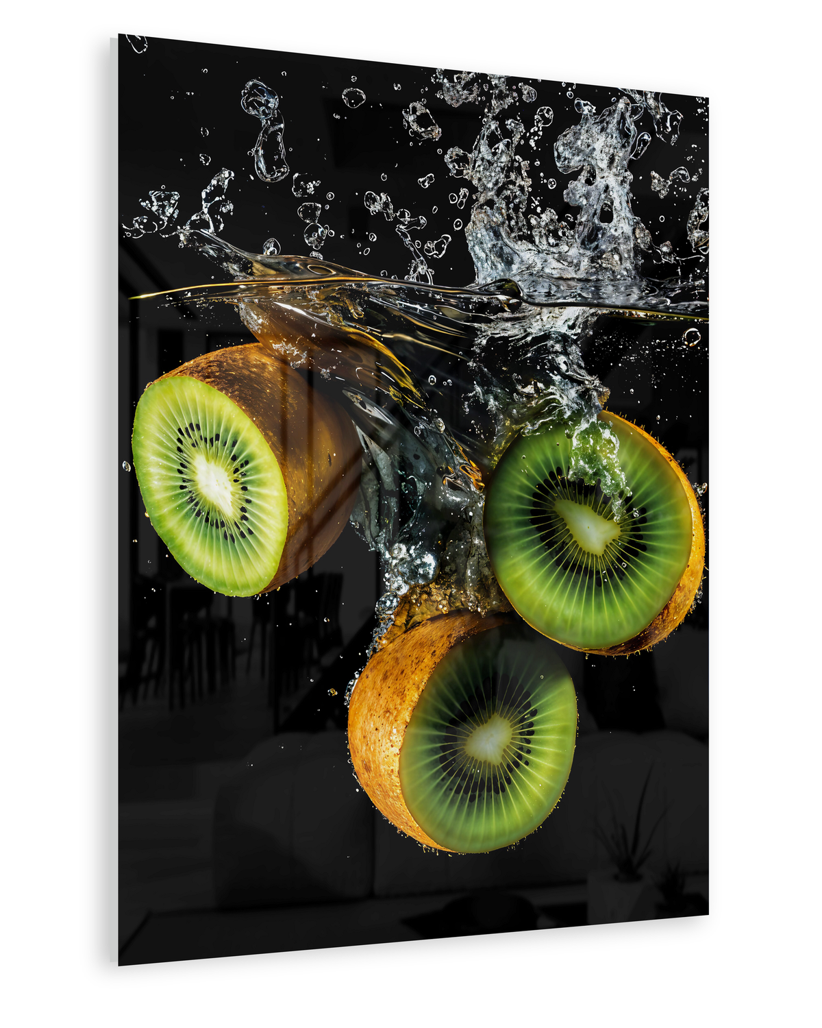 Kiwi Splash - Acrylglas Ohne Rahmen