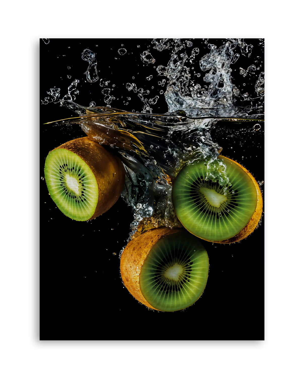 Kiwi Splash - Leinwand Ohne Rahmen