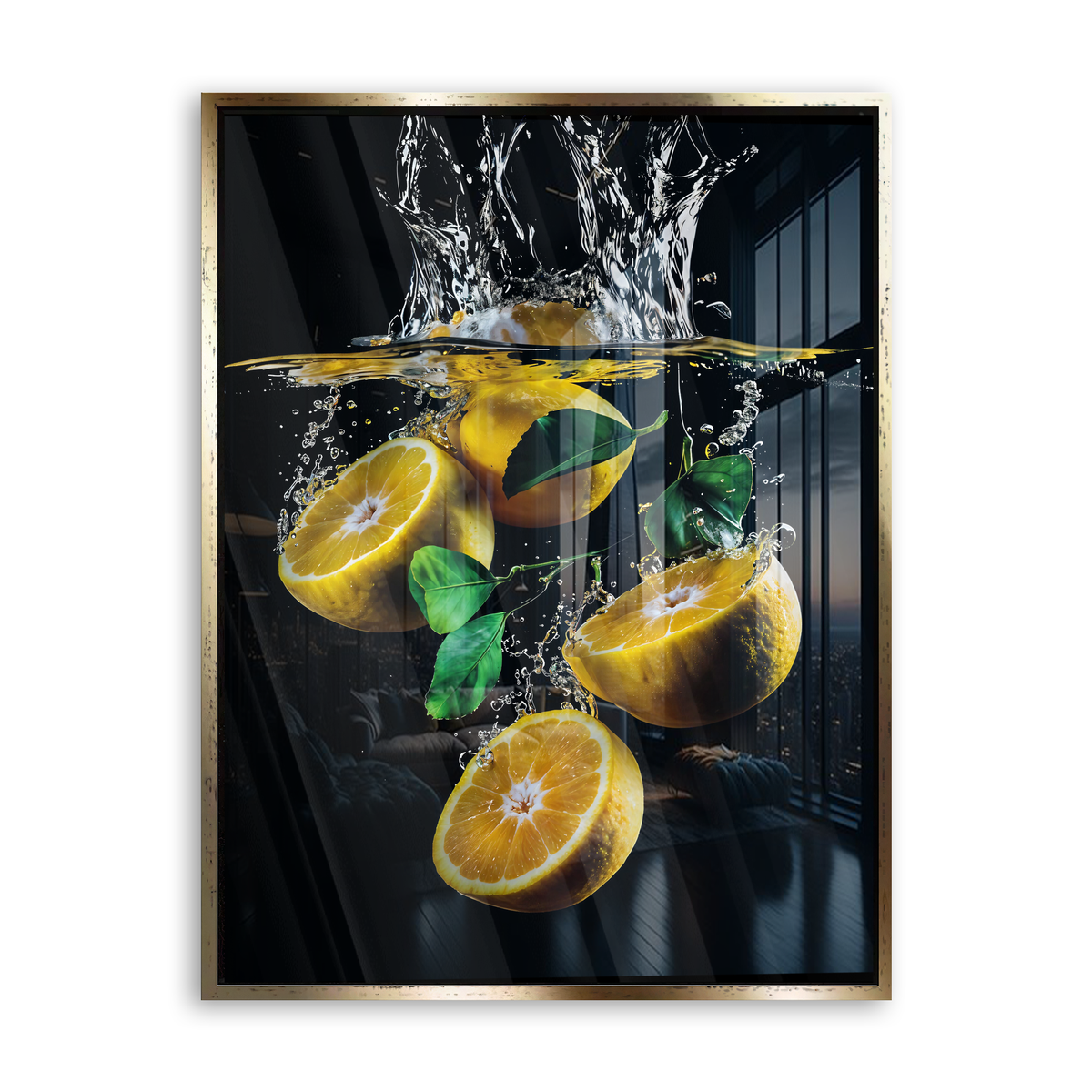 Lemon Splash - Acrylglas Gold