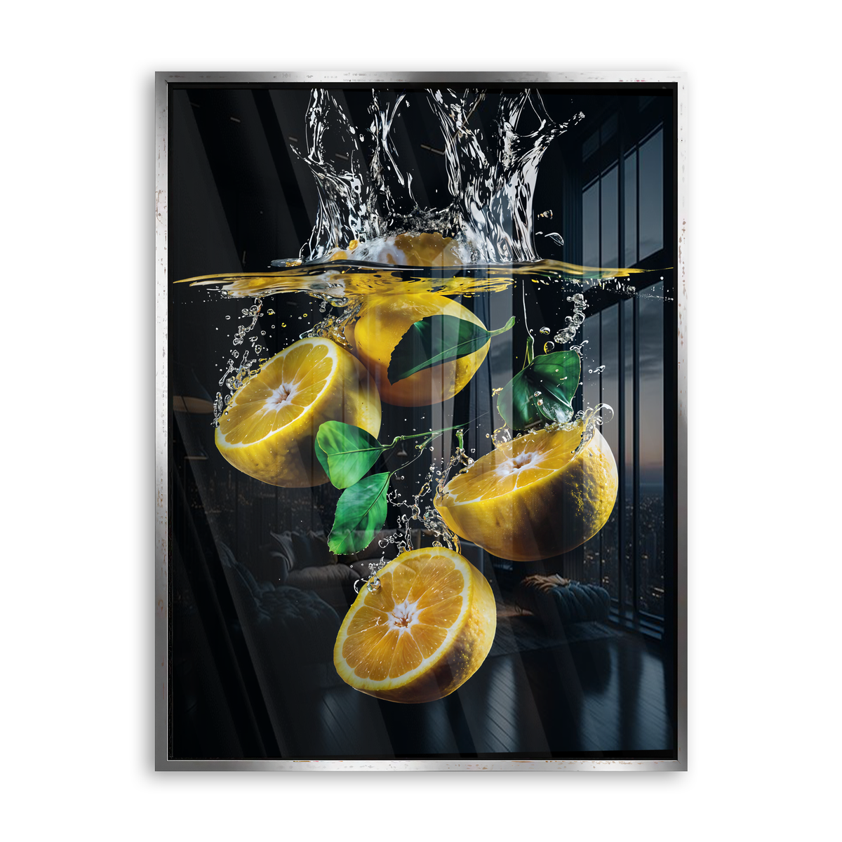 Lemon Splash - Acrylglas Silber