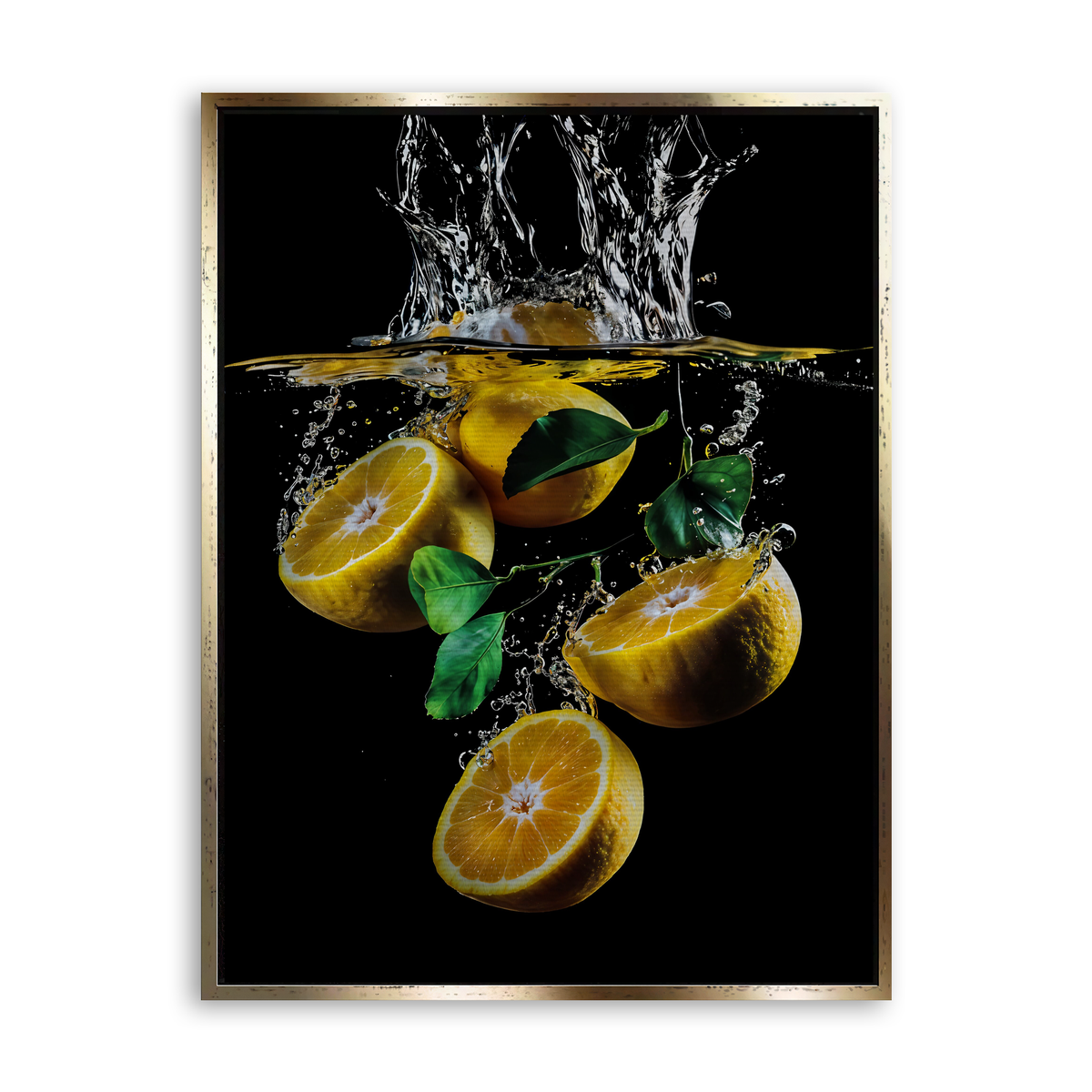 Lemon Splash - Leinwand Gold