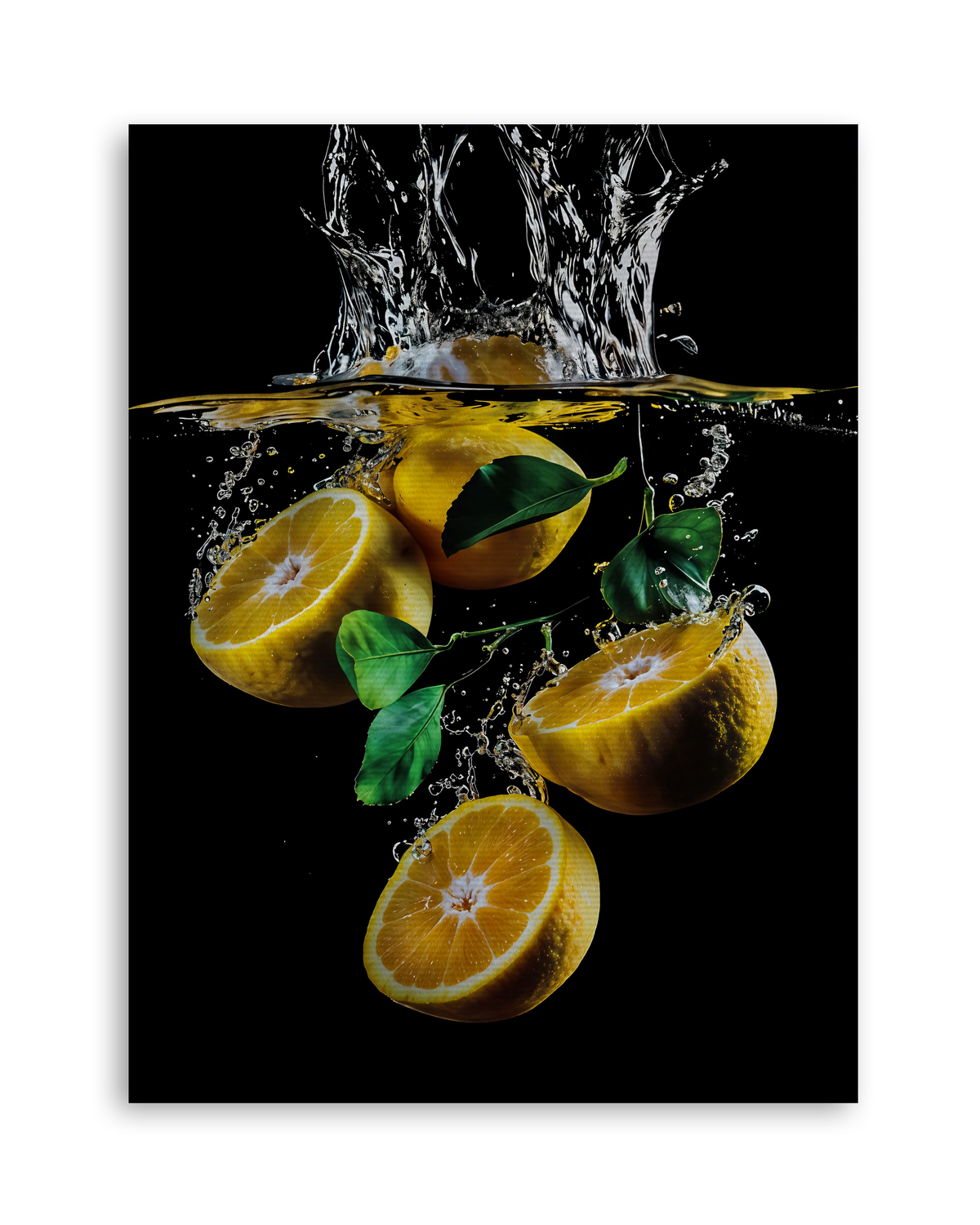 Lemon Splash - Leinwand Ohne Rahmen
