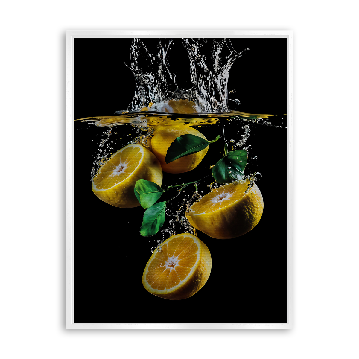 Lemon Splash - Leinwand Weiß