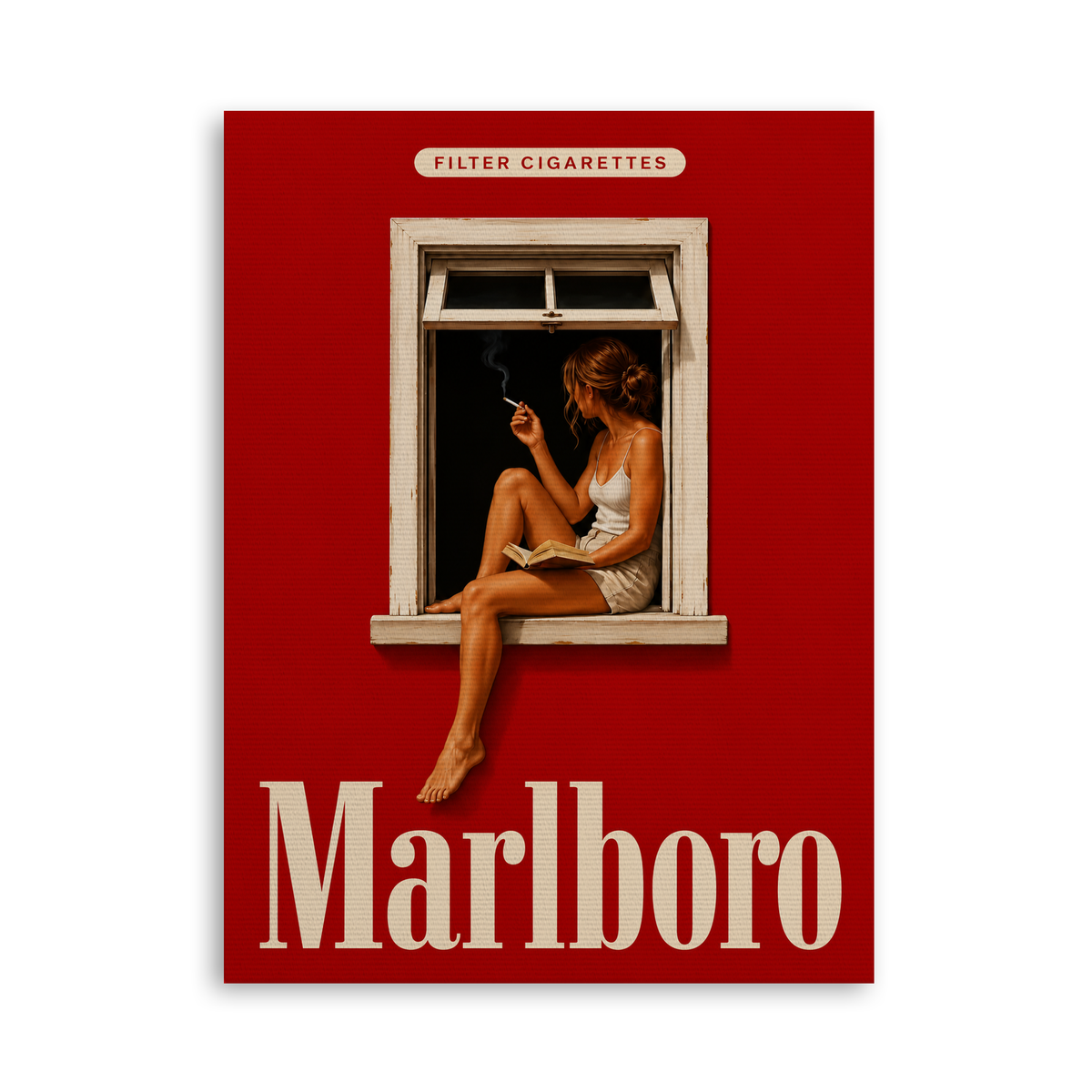 Marlboro - Window Break - Leinwand Ohne Rahmen