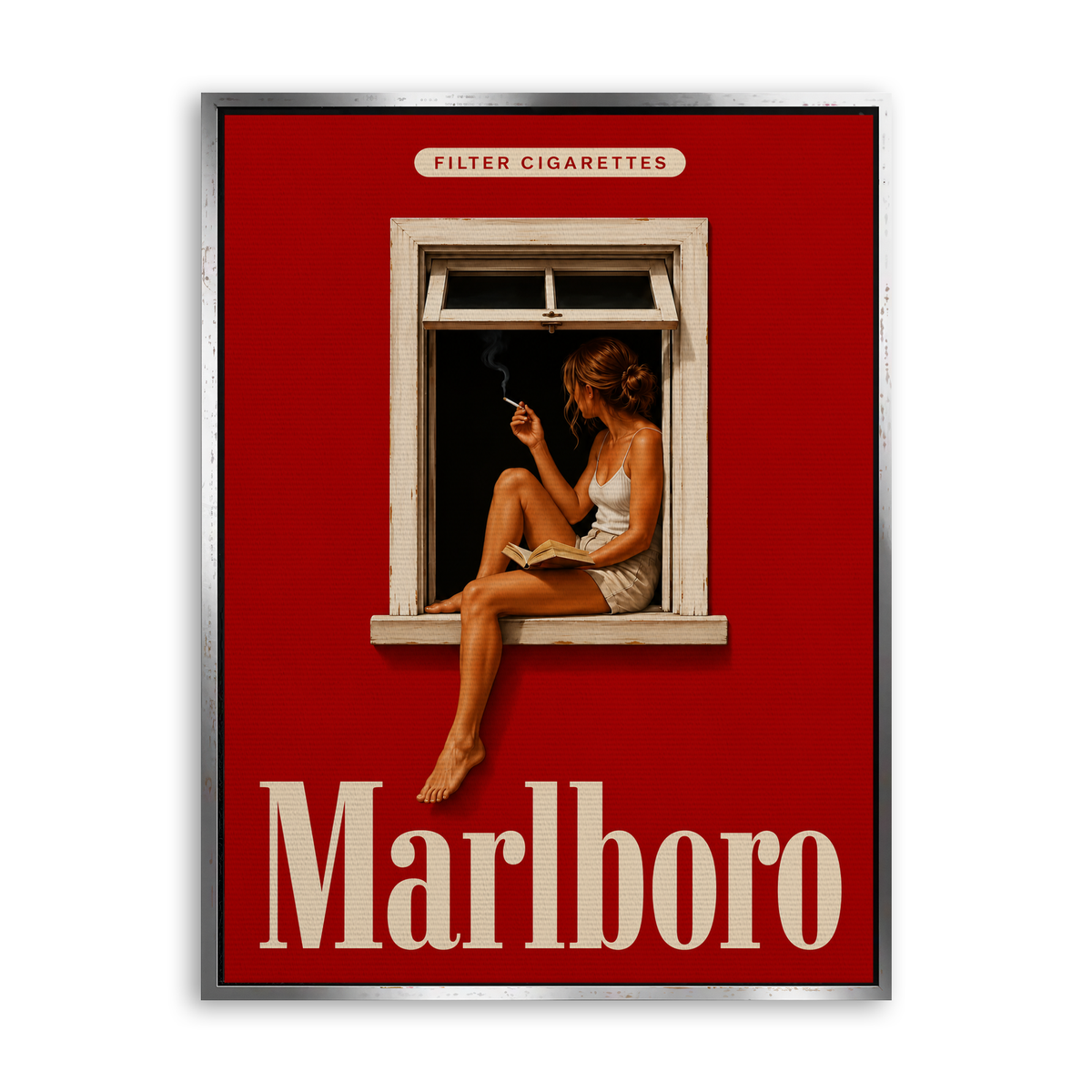 Marlboro - Window Break - Leinwand Silber