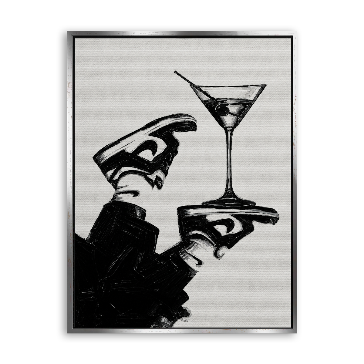 Martini Moment - Leinwand Silber