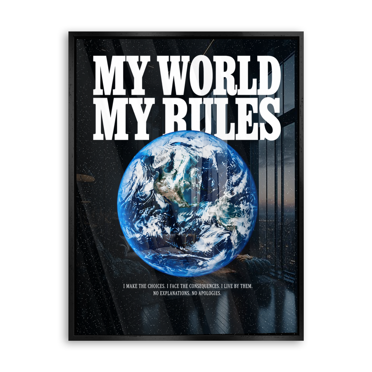 My World My Rules - Acrylglas Schwarz