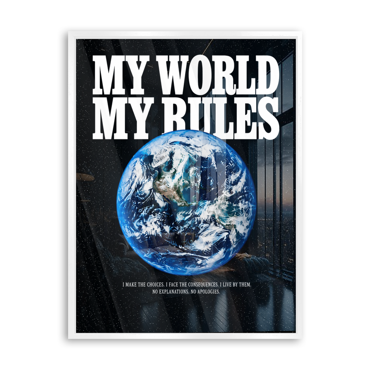 My World My Rules - Acrylglas Weiß