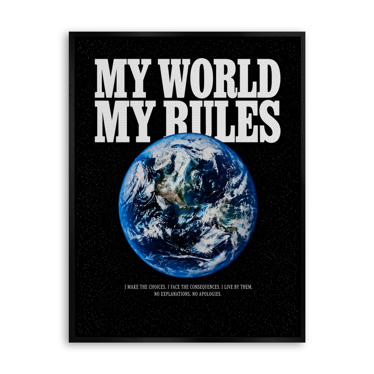 My World My Rules - Leinwand Schwarz
