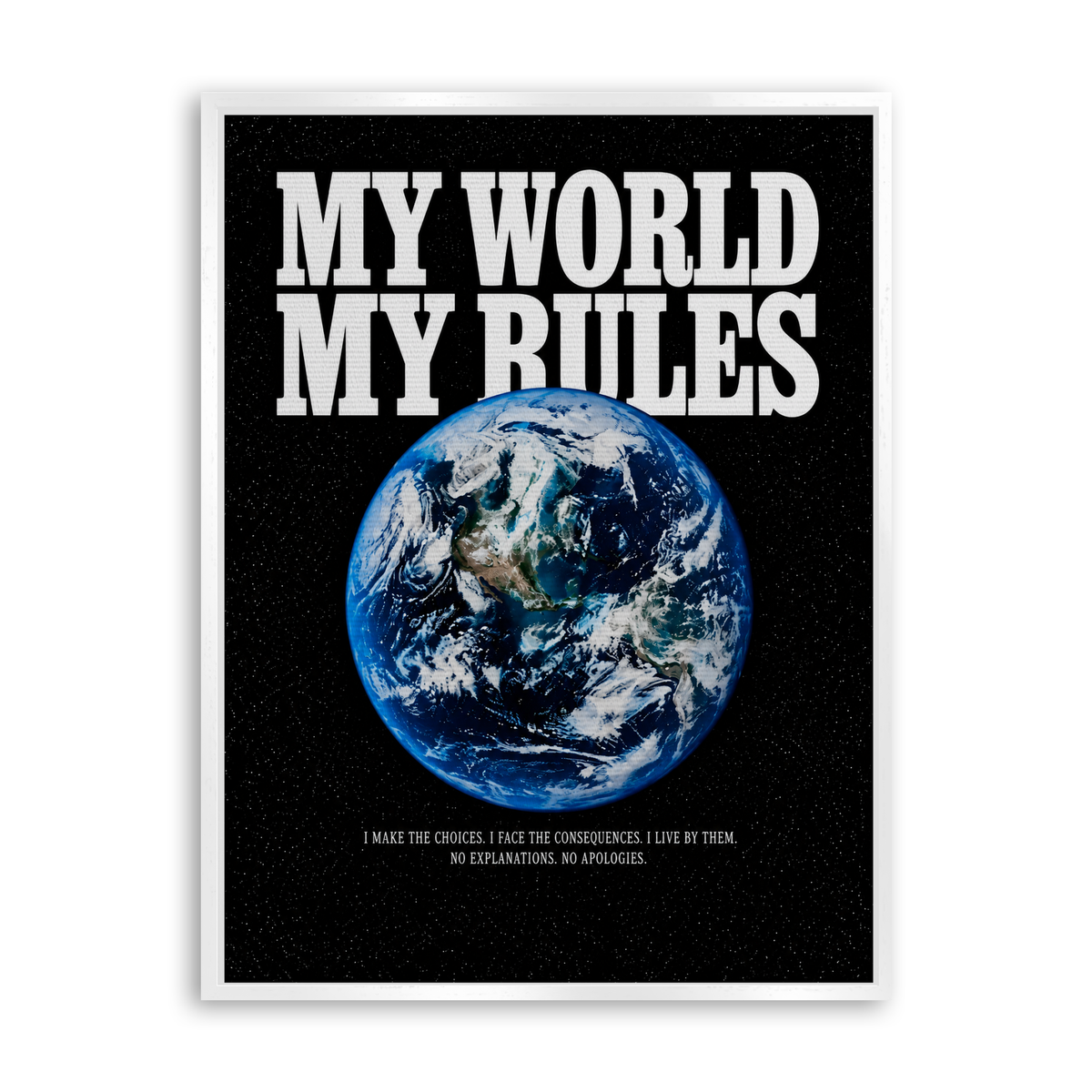 My World My Rules - Leinwand Weiß