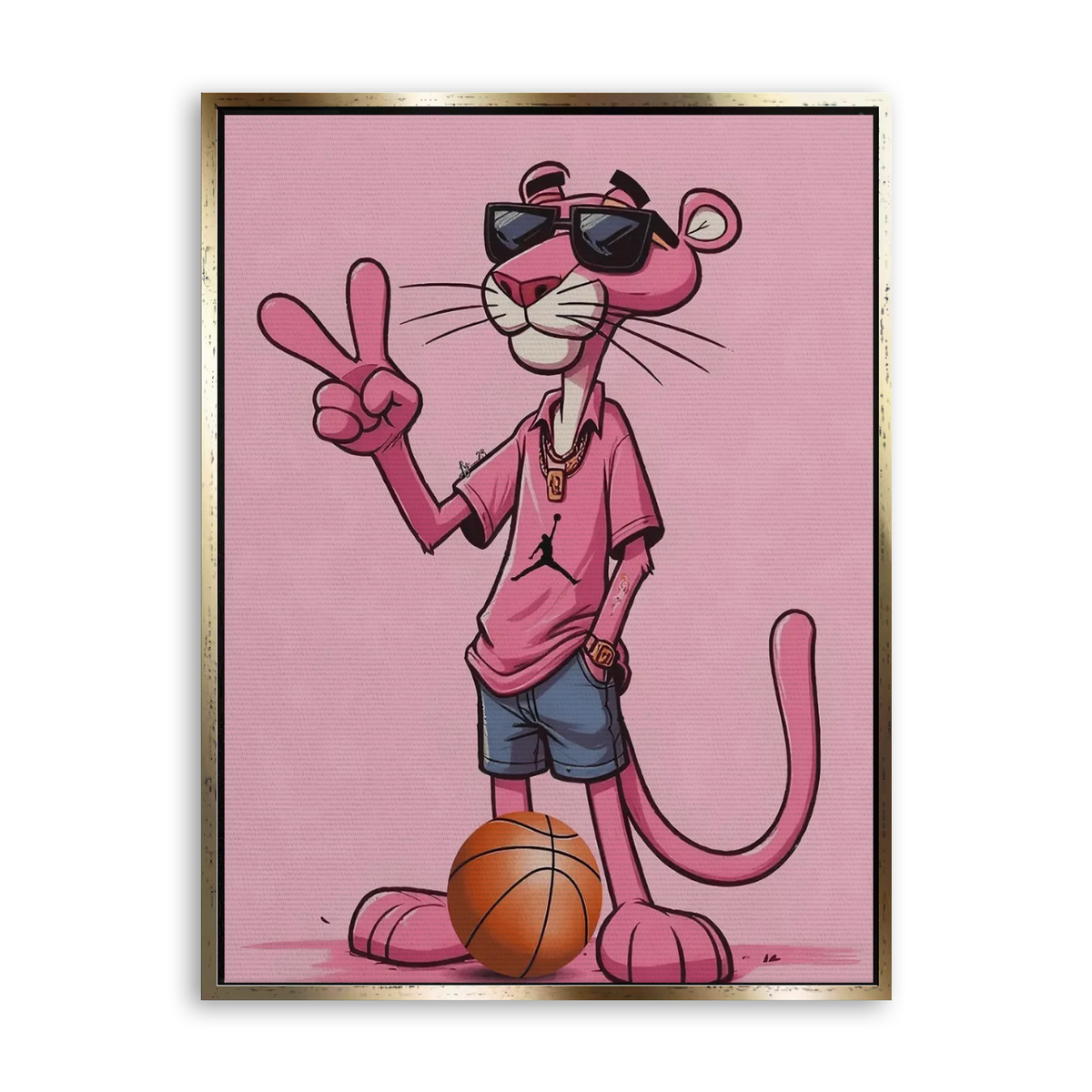 Pink Court - Leinwand Gold