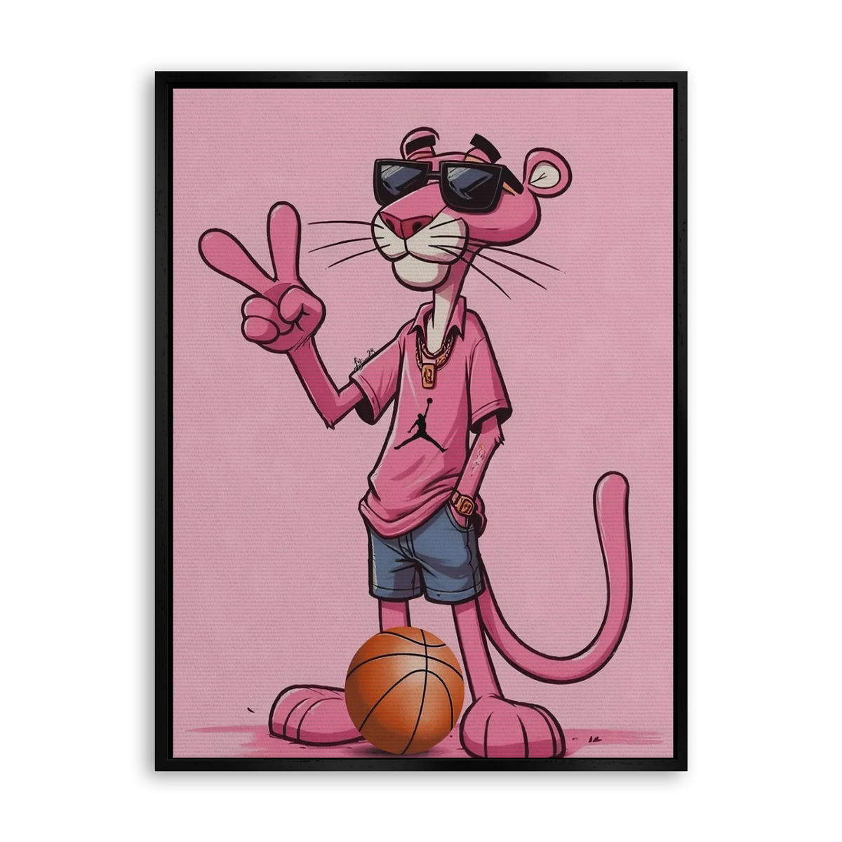 Pink Court - Leinwand Schwarz